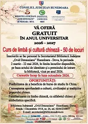 Curs de limbã și culturã chinezã 2026-2027